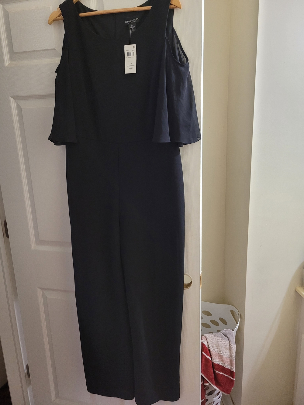 Chic Black Women's Jumpsuit Dress - Elegant Layered Design
